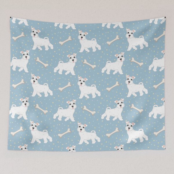Item preview, Cute White Miniature Schnauzer designed and sold by Lulupainting.