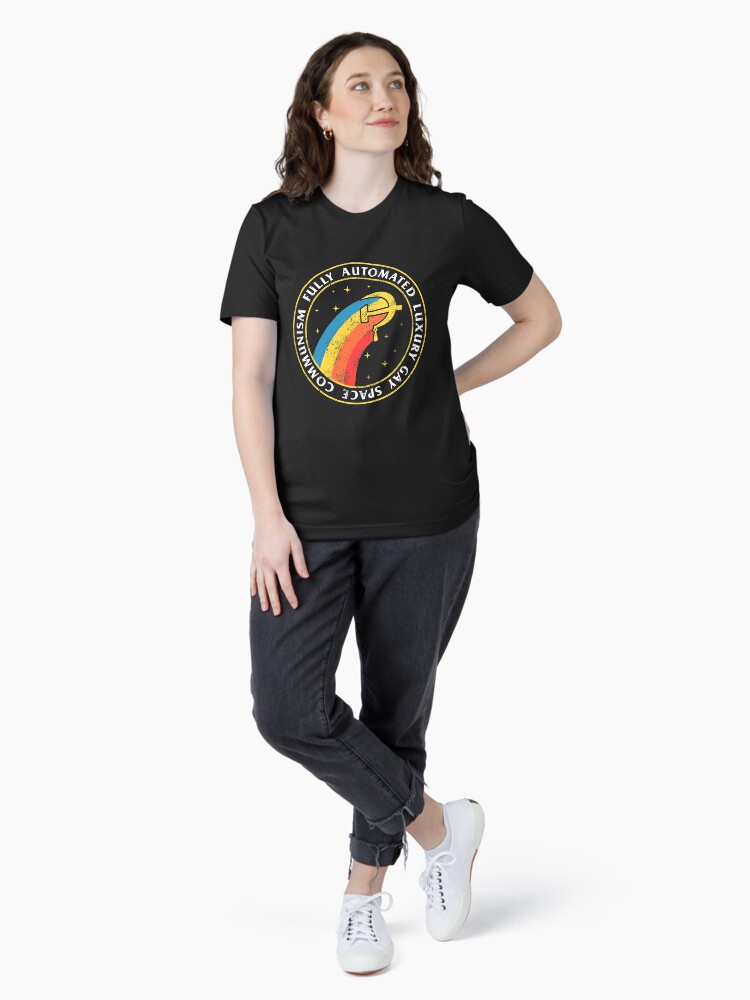 Thumbnail 4 of 7, Essential T-Shirt, Fully Automated Luxury Gay Space Communism designed and sold by dumbshirts.