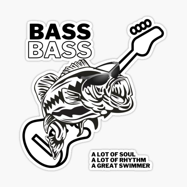 BASS BASS - Fishing Bassist -  Sticker for Sale by imyourfavorite