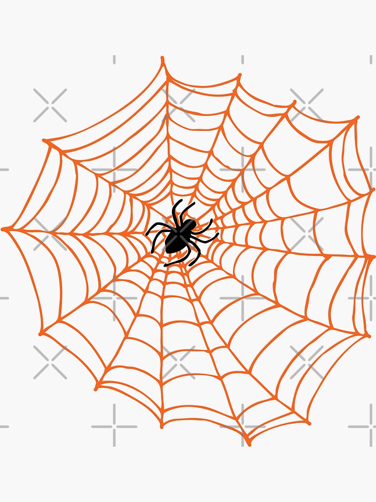 Spider Web Pattern - Black on Bright Orange - Spiderweb pattern by Cecca Designs by Cecca-Designs