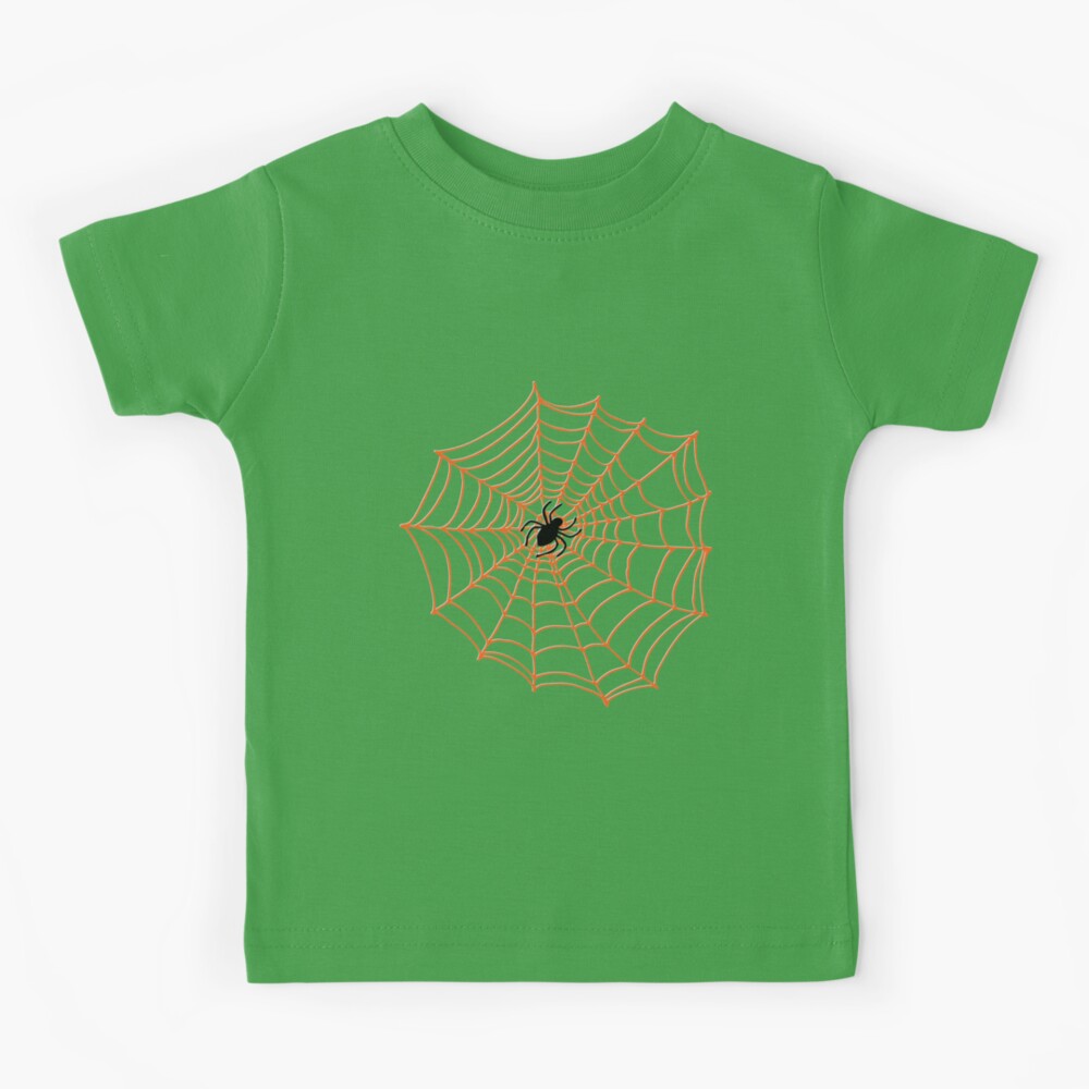 wybzd Kids Girls Halloween Short Sleeve Round Neck Spider Web