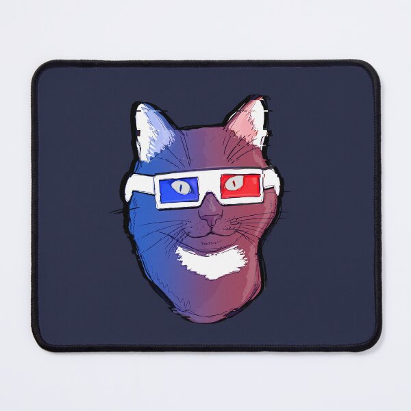 Item preview, Retro Cat Wearing 80s 3D Glasses Illustration designed and sold by KimVanG.