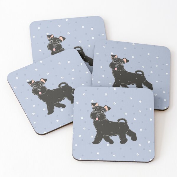 Dog coasters. Set of two, large mug rugs with fawn Boxer dogs for