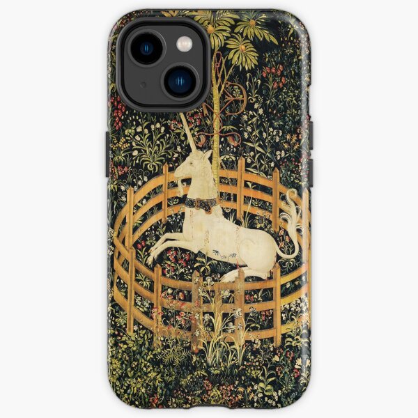 FLEURS LICORNE ET GOTHIQUE FANTASY, MOTIFS FLORAUX VERTS Coque antichoc iPhone