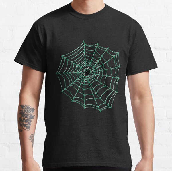 Spider Web Pattern - Black on Green - Spiderweb pattern by Cecca Designs Classic T-Shirt