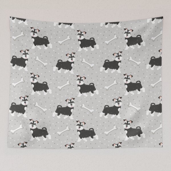 Item preview, Cute Black and White Miniature Schnauzer designed and sold by Lulupainting.