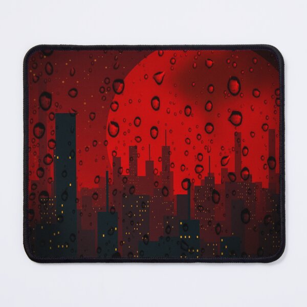 Item preview, rainy night over NYC with huge red moon designed and sold by mister-john.