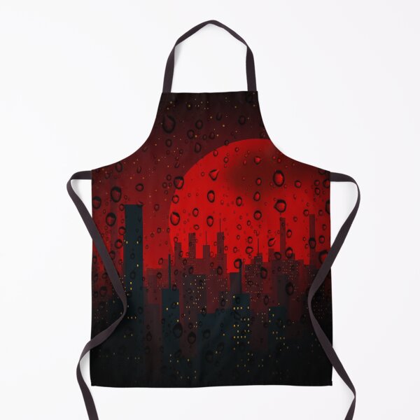 Item preview, rainy night over NYC with huge red moon designed and sold by mister-john.