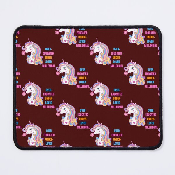 Item preview, Cute White Unicorn Head Over-educated Under-loved Millennial designed and sold by Naomy-Designs.