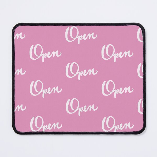 Item preview, Open sign pink background white writing designed and sold by Antique-Gifts.