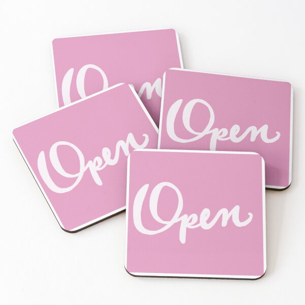 Item preview, Open sign pink background white writing  designed and sold by Antique-Gifts.