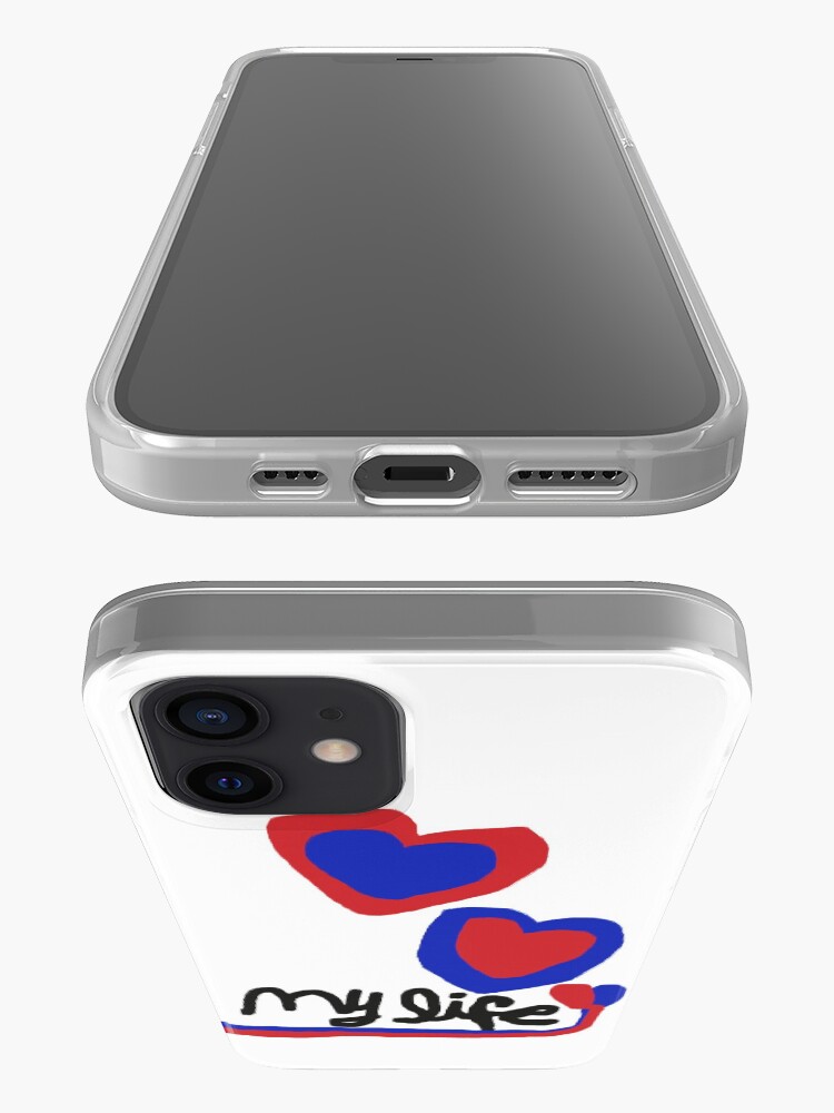 Alternate view of love My life Heart T-Shirt Blue Red Hearts iPhone Case