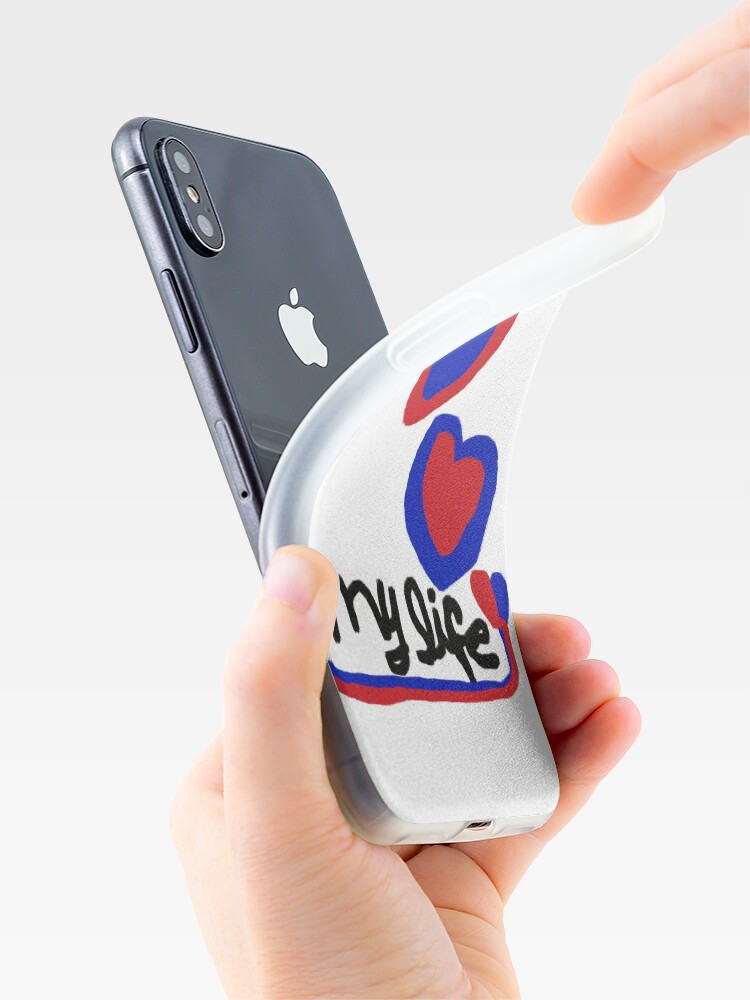 Alternate view of love My life Heart T-Shirt Blue Red Hearts iPhone Case