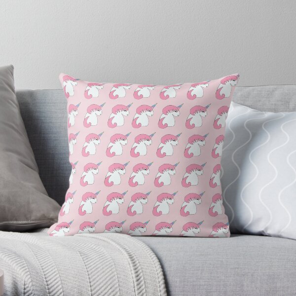 Unicorns in Pink Throw Pillow