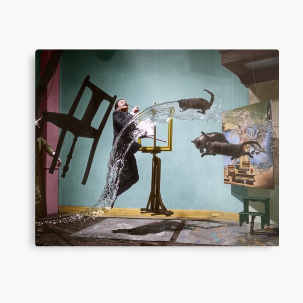 Dali Atomicus - by Philippe Halsman - colored Metal Print