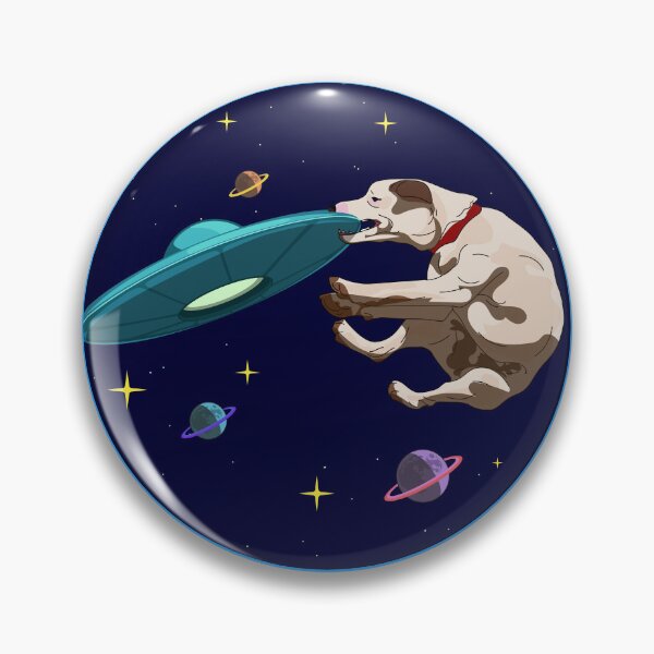 Item preview, Dog playing fetch in Space designed and sold by Bright76.