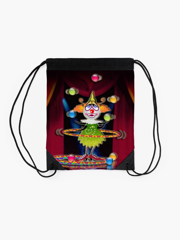 Alternate view of The Fleas Circus - THE CLOWN Drawstring Bag