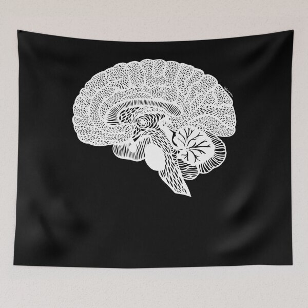 Item preview, Anatomical Brain - White Print Classic T-Shirt designed and sold by JohnRabbai.