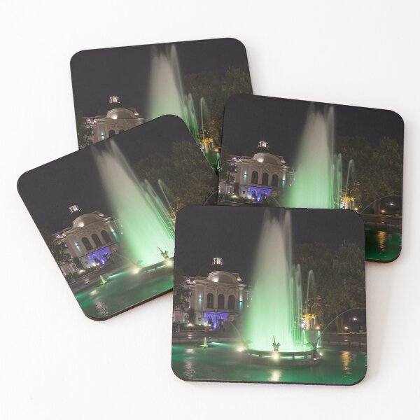 Item preview, Emerald Green Pelican Fountain - Plovdiv Bulgaria Night Magic designed and sold by Georgia Mizuleva.