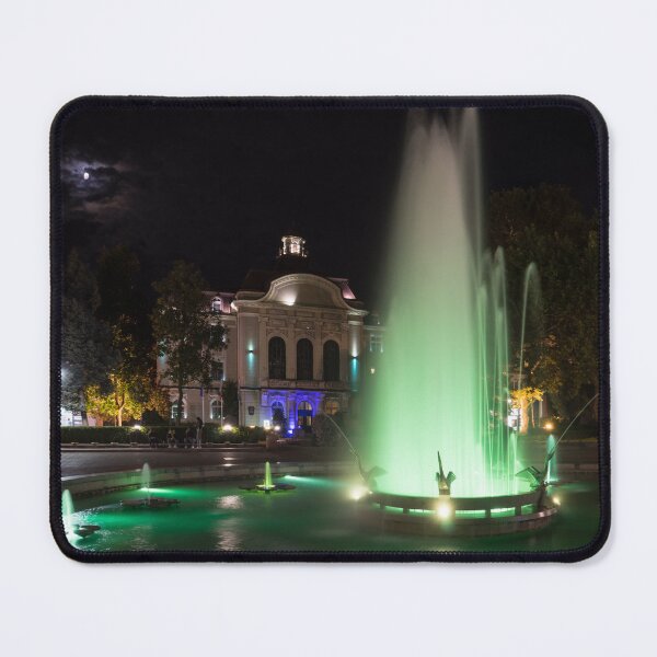 Item preview, Emerald Green Pelican Fountain - Plovdiv Bulgaria Night Magic designed and sold by Georgia Mizuleva.