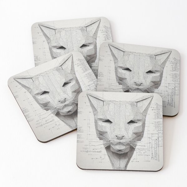 Item preview, Cat Schematics №6. Cat Technical Blueprint Poster  designed and sold by Åveline Dvorak.