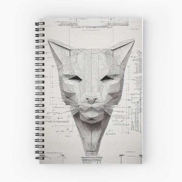 Item preview, Cat Schematics №6. Cat Technical Blueprint Poster  designed and sold by Åveline Dvorak.