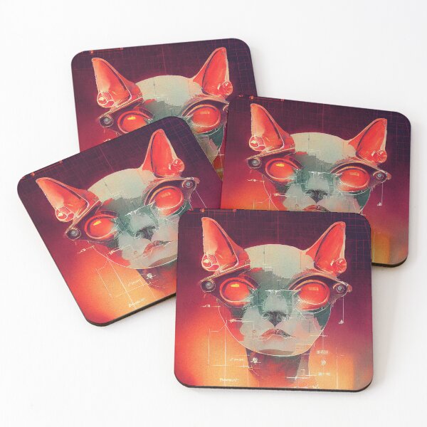 Item preview, Synthwave Cool Cat Poster #17 designed and sold by Åveline Dvorak.