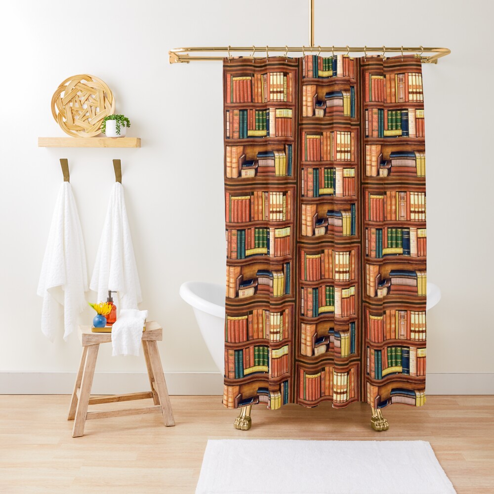 "Old Books" Shower Curtain by Redbubble