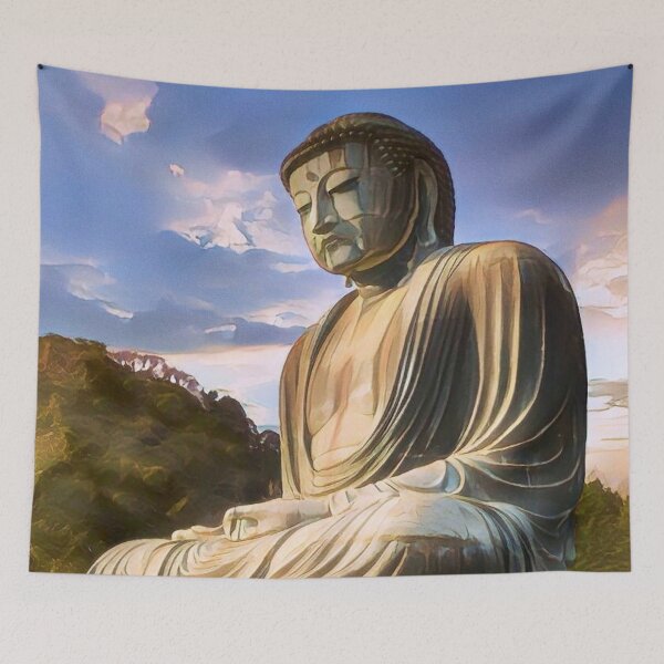 Item preview, Outstanding Kamakura Monumental Budda Japan Art Picture - Cartoon designed and sold by XIX361ART.