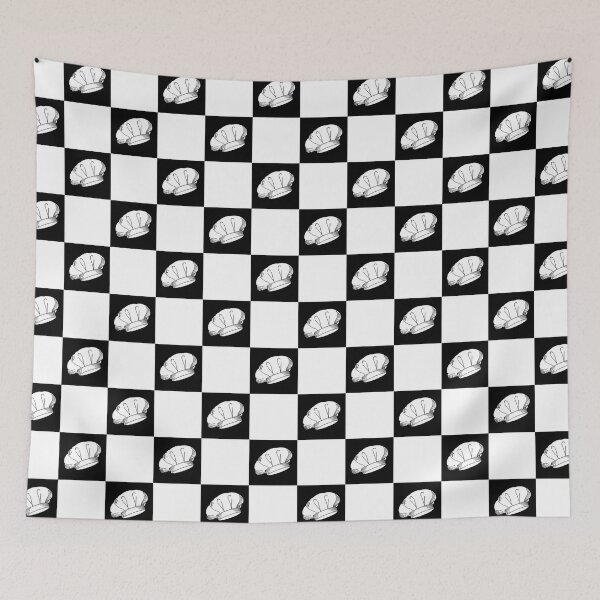 Item preview, Black and White Checkered Chef Hat Pattern designed and sold by HotHibiscus.