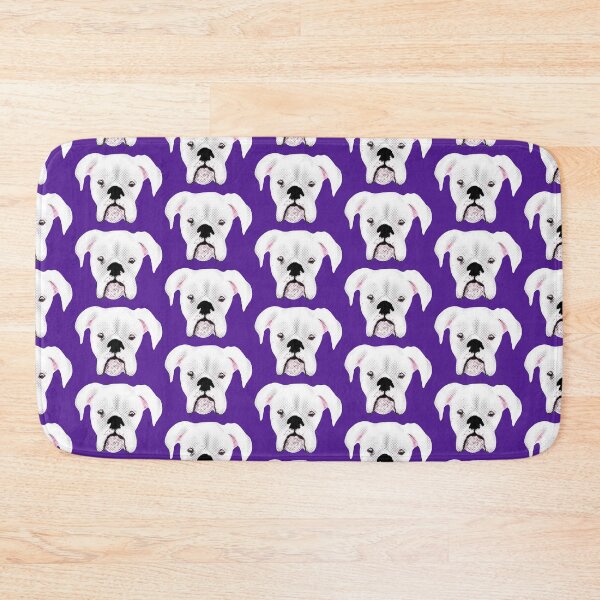 Item preview, WHITE BOXER DOG  HALFTONE PUPPY PLUM  designed and sold by GIVENGRACE.ART.