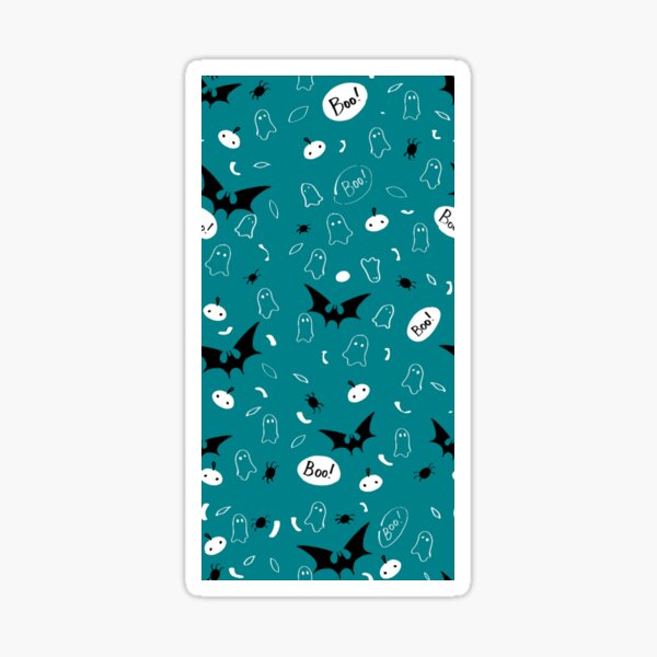 Halloween funny spooku bats and ghosts seamless pattern in blue Sticker