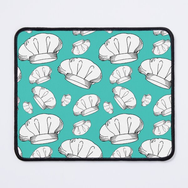 Item preview, White Toque Blanche Chef Hats on Blue designed and sold by HotHibiscus.