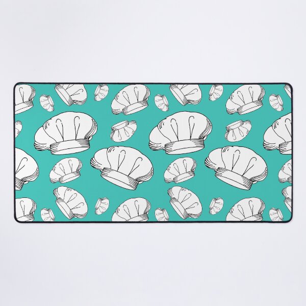 Item preview, White Toque Blanche Chef Hats on Blue designed and sold by HotHibiscus.