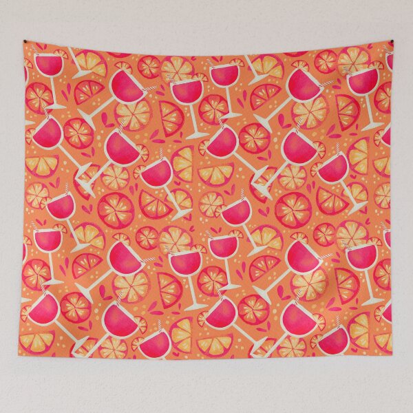 Item preview, Pink grapefruit cocktail orange designed and sold by Lenecreates.