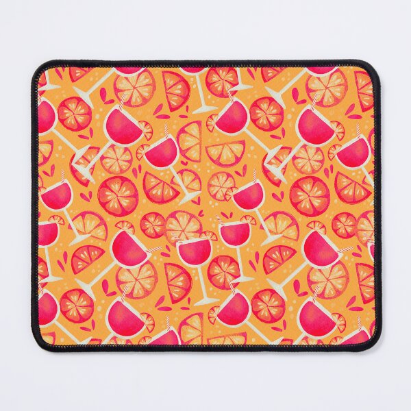 Item preview, Pink grapefruit cocktail spritz in yellow pattern designed and sold by Lenecreates.