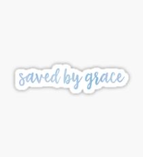 Saved By Grace - Blue Sticker
