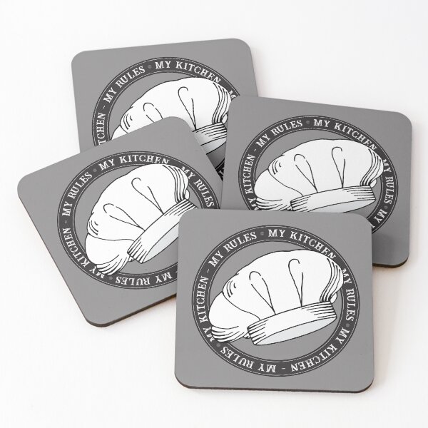 Item preview, My Kitchen My Rules White Chef Hat Quote designed and sold by HotHibiscus.