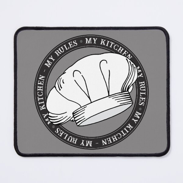 Item preview, My Kitchen My Rules White Chef Hat Quote designed and sold by HotHibiscus.