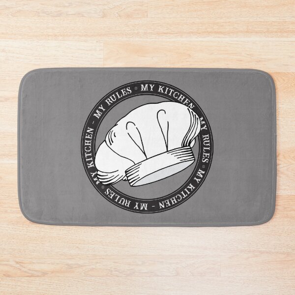 Item preview, My Kitchen My Rules White Chef Hat Quote designed and sold by HotHibiscus.