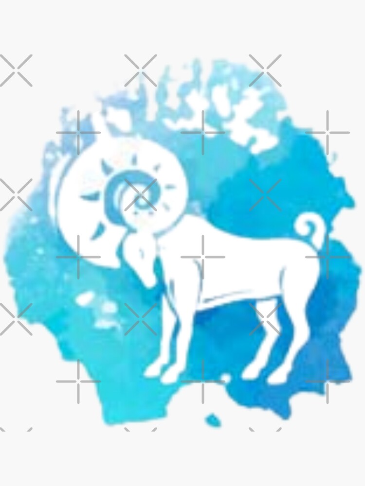 Watercolor Aries March 21 April 19 Zodiac Sign Sticker