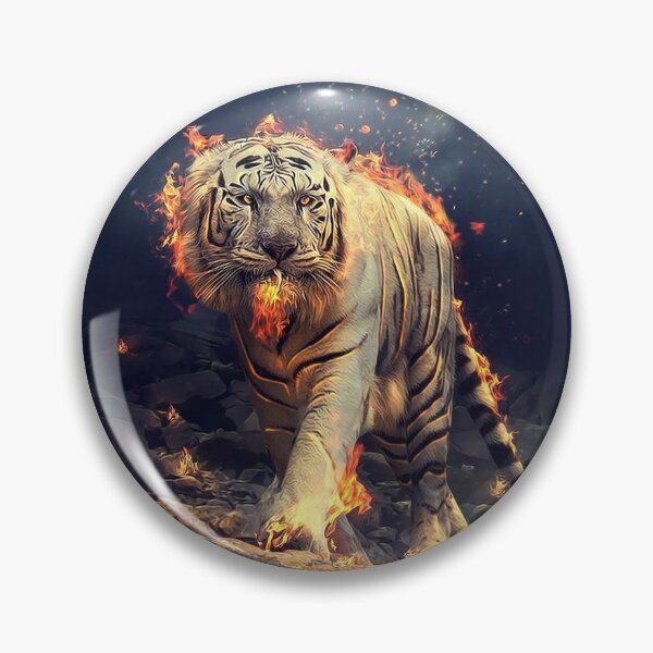Item preview, The fiery white tiger on a mountain designed and sold by Elibano95.