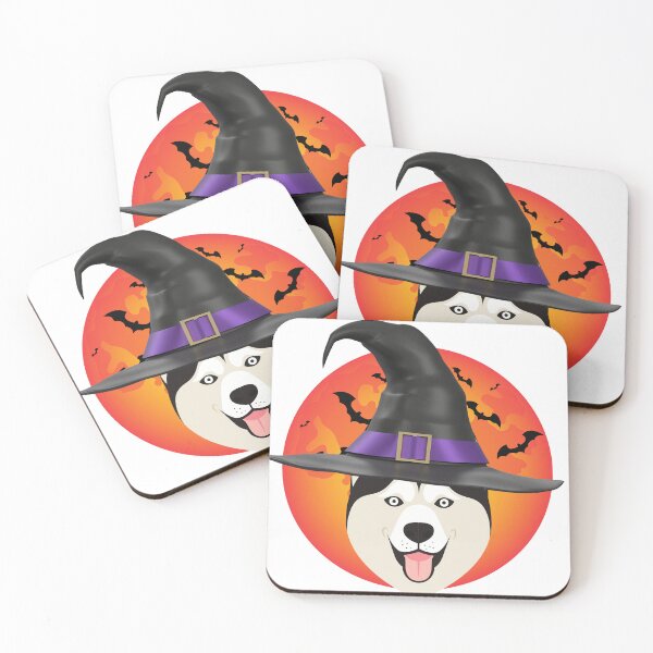 Item preview, Halloween dog. Dog and witches. Creepy Dog. Creepy Husky. Scary Husky designed and sold by Doggymadness.