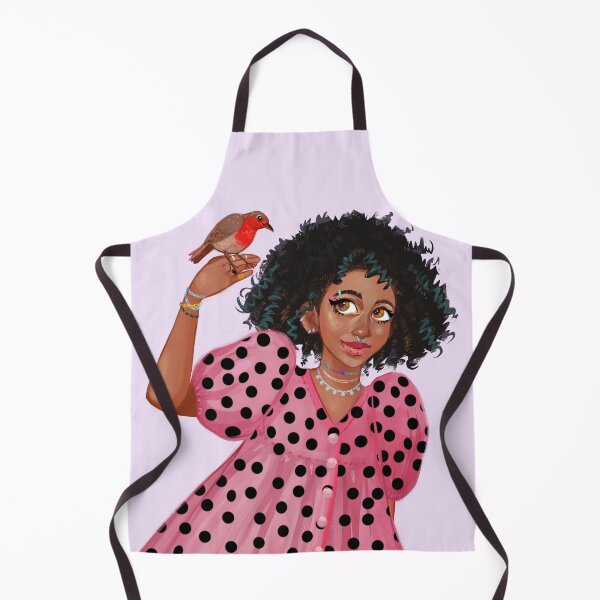 Item preview, Vestido rosa dotty con pájaro petirrojo designed and sold by FinaSusu.