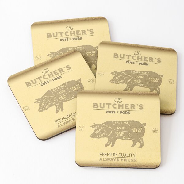 Item preview, Vintage Butcher Shop Cuts of Pork designed and sold by HotHibiscus.