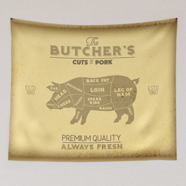 Item preview, Vintage Butcher Shop Cuts of Pork designed and sold by HotHibiscus.