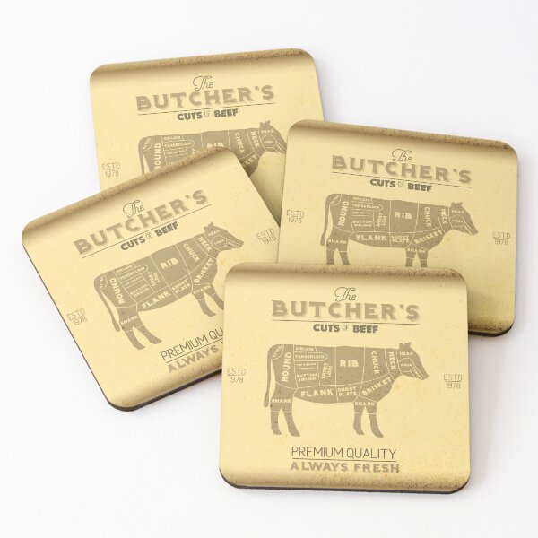 Item preview, Vintage Butchers Shop Print of Cuts of Beef designed and sold by HotHibiscus.