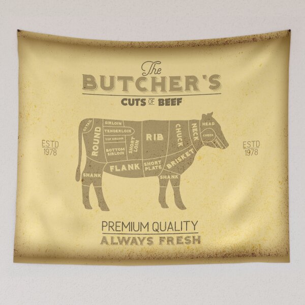 Item preview, Vintage Butchers Shop Print of Cuts of Beef designed and sold by HotHibiscus.