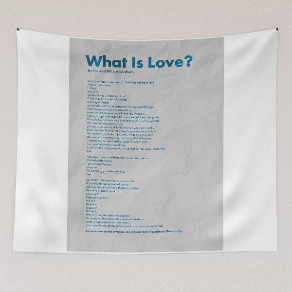 Item preview, What is Love by The Red Pill and Alan Watts — Lyrics Poster designed and sold by Xira-X.