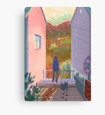 between two buildings Canvas Print